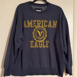 American Eagle logo crewneck | Blue color with mustard details in XL